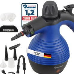 Dampfreiniger Handgerät SC350 – Kompakter Hand-Dampfreiniger für alles – Polstermöbel, Fliesen, Böden, uvm – Steam Cleaner mit 350 ml Tank, 110°C Dampf, 3 Bar Druck ^ Sommertal Hot