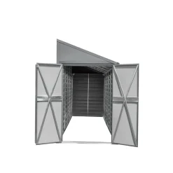 Metallgerätehaus, 124 x 295 cm - grau ^ Spacemaker Discount