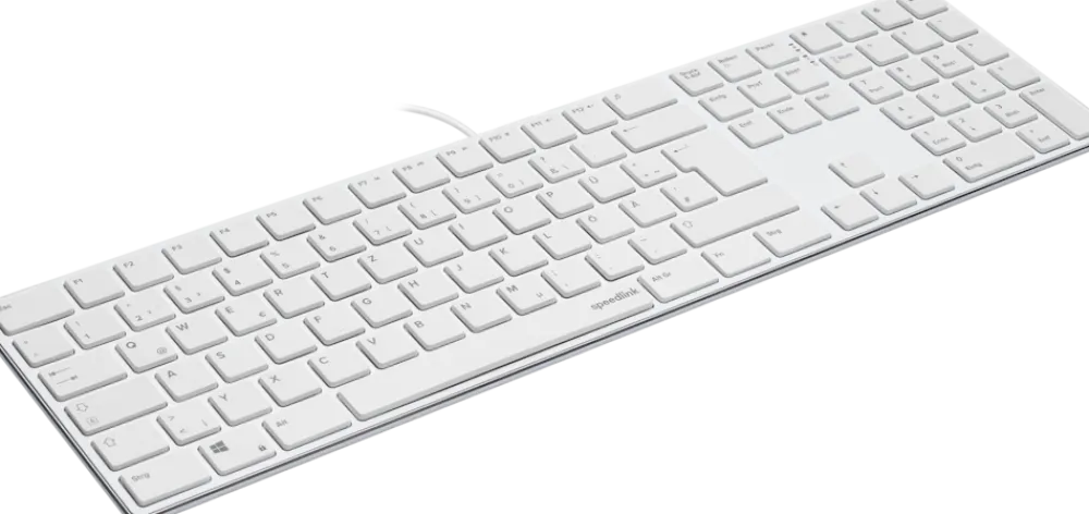 Speedlink RIVA Slim Metal Scissor Keyboard, white - DE Layout Best