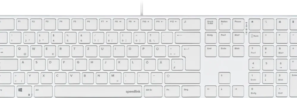 Speedlink RIVA Slim Metal Scissor Keyboard, white - DE Layout Best