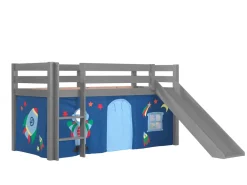 Spielbett Pino inkl. Rutsche mit Textilset Vorhang versch. Designs ^ vipack Sale