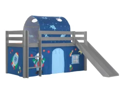 vipack Spielbett Pino inkl. Rutsche mit Textilset Vorhang und Tunnel versch. Designs Online