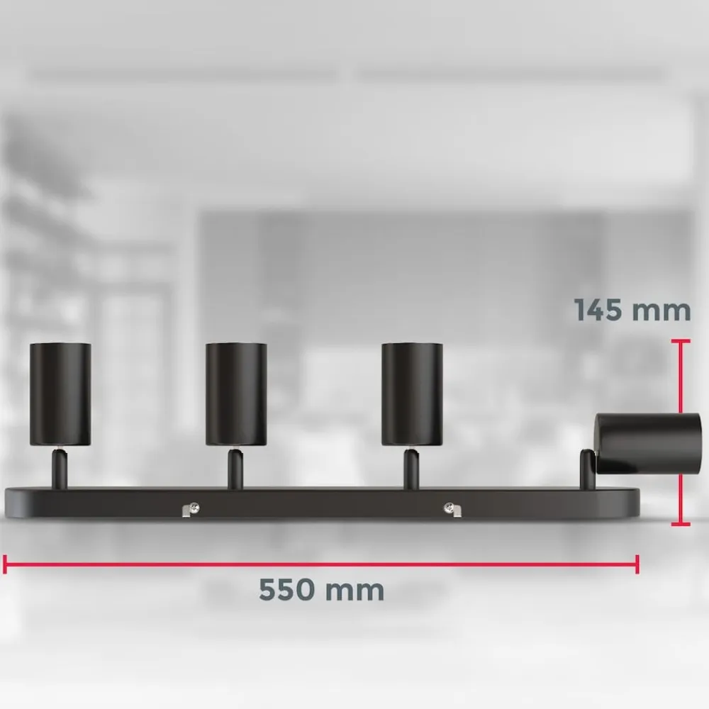 B.K.Licht Spotleuchte, schwarz, 4xGU10/max. 5W exkl. Discount