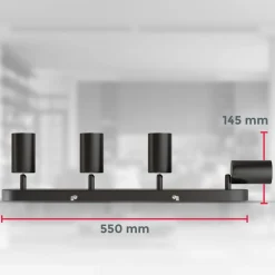 B.K.Licht Spotleuchte, schwarz, 4xGU10/max. 5W exkl. Discount