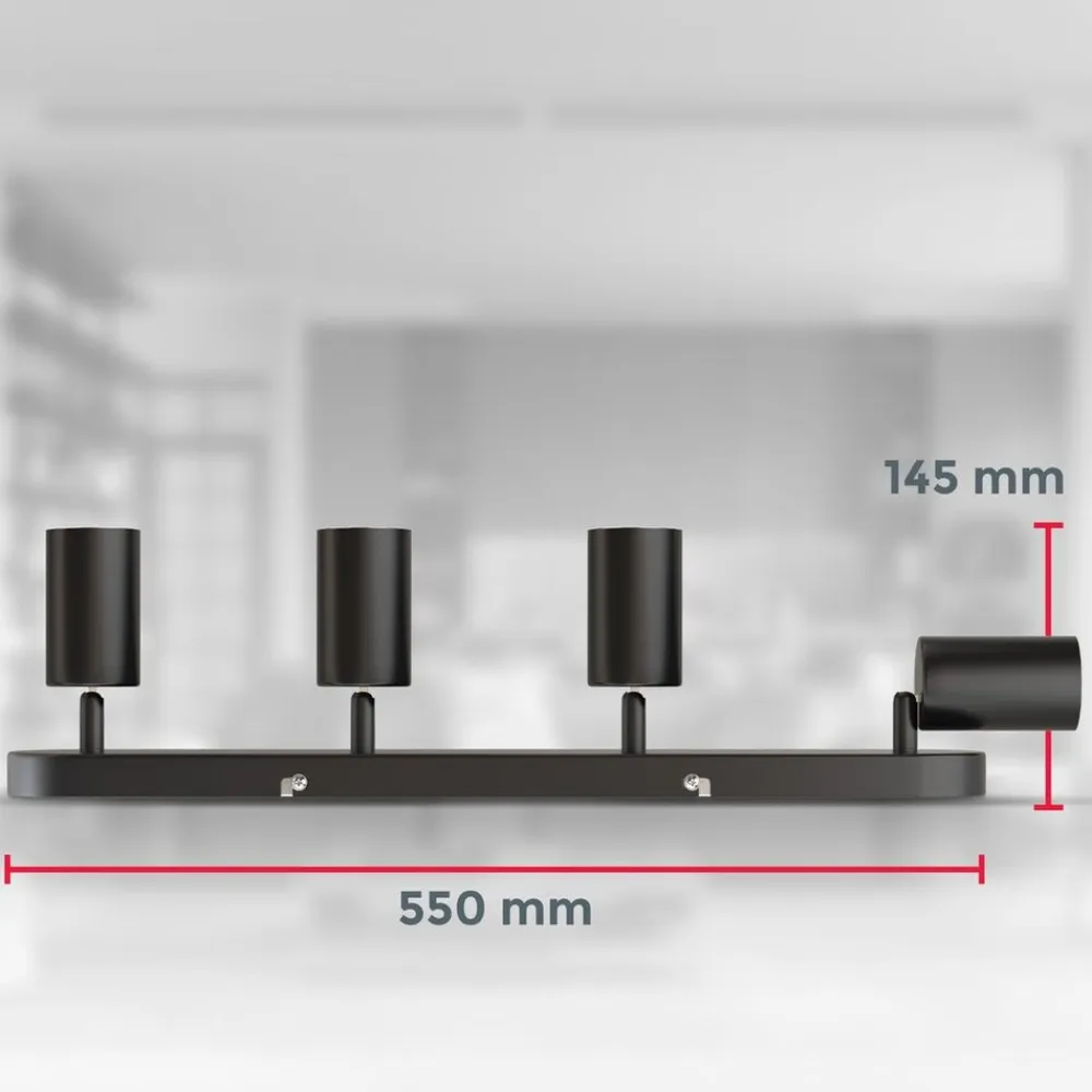 B.K.Licht Spotleuchte, schwarz, 4xGU10/max. 5W exkl. Discount