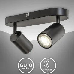 Spotleuchte, schwarz, 2xGU10/max. 5W exkl. ^ B.K.Licht New
