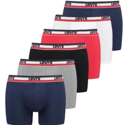 Levi's PRTWR OGO BOXER BRIEF ORG CO 6P ECO Herren Boxerhort Blau/Rot/Grau Hot