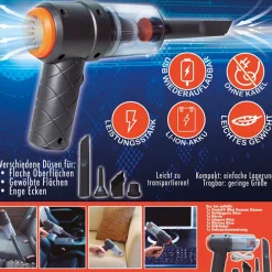 Starlyf ® Akku Handstaubsauger, beutellos, 2in1 Staubsauger mit Gebläse Mini Vacuum Cleaner schwarz Best