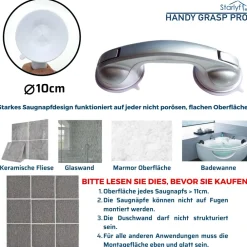 ® Haltegriff für Dusche oder Badewanne - Sauggriff Handy Grasp Pro ^ Starlyf Best