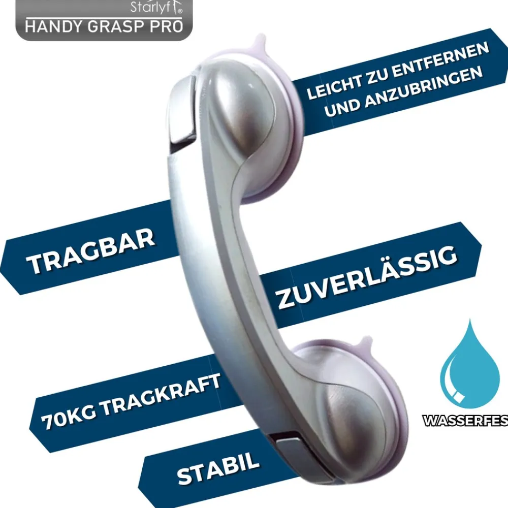 ® Haltegriff für Dusche oder Badewanne - Sauggriff Handy Grasp Pro ^ Starlyf Best