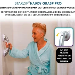 ® Haltegriff für Dusche oder Badewanne - Sauggriff Handy Grasp Pro ^ Starlyf Best