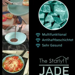 Starlyf ® Küchenstarterset - Pfannenset - Messerset Jade Set of 5 + Jade Knife Online
