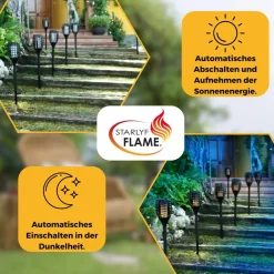® LED Solarleuchte, Solar Feuer Fackel für den Garten Flame ^ Starlyf Online