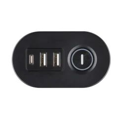 IOIO Steckdosenleiste Tischhalterung 3-fach Schutzsteckdose USB-A USB-C Slot schwarz Clearance
