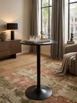 Stehtisch – Schwarz, Ø 60 cm, Metall/Holz, 100 cm hoch, modern ^ KADIMA DESIGN Sale