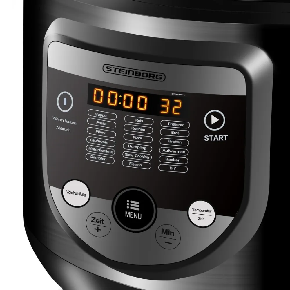 digitaler Multikocher 5L Edelstahl 900W inkl. Rezeptbuch ^ Steinborg Discount