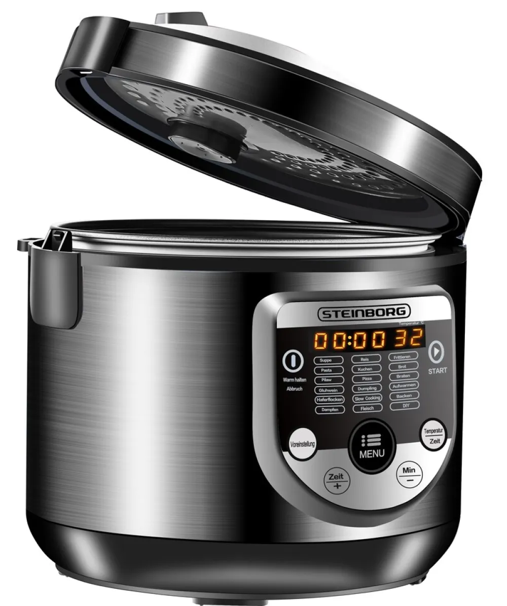 digitaler Multikocher 5L Edelstahl 900W inkl. Rezeptbuch ^ Steinborg Discount
