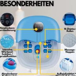 faltbares Fußsprudelbad m. Fernbedienung Platzsparend Timer ^ Steinborg Hot
