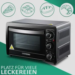 Steinborg Minibackofen 15L Krümelblech 60 min Timer 90-230°C 1300W Clearance