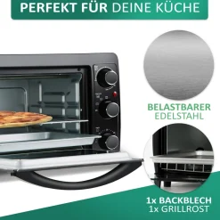 Steinborg Minibackofen 15L Krümelblech 60 min Timer 90-230°C 1300W Clearance