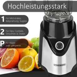 Standmixer mit To-Go Becher + Glaskrug BPA-frei 500W ^ Steinborg