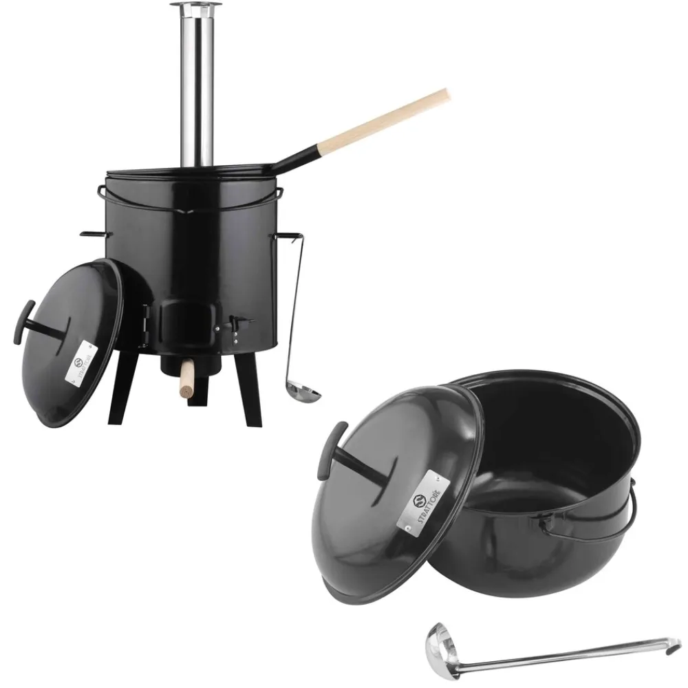 5in1 Gulaschkanone / Gulaschkessel 19 Liter in Schwarz ^ Strattore Clearance