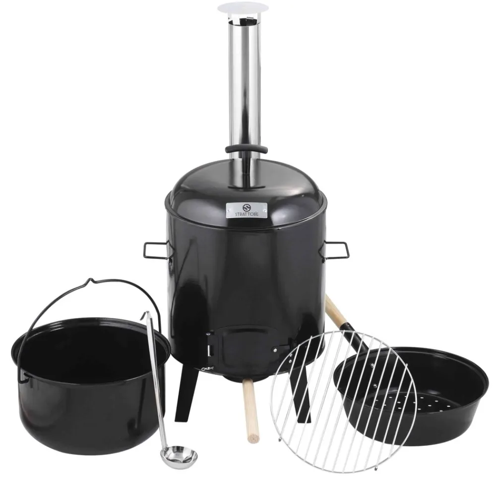 5in1 Gulaschkanone / Gulaschkessel 19 Liter in Schwarz ^ Strattore Clearance