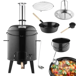 5in1 Gulaschkanone / Gulaschkessel 19 Liter in Schwarz ^ Strattore Clearance