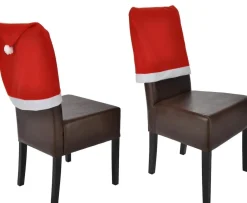 Stuhlhussen 4er Set Schwingstuhl Weihnachten I Rot I Nikolausmütze I Stuhlbezug Weihnachten Deko Weihnachtsmütze Stuhlabdeckung Stuhlbezug 4er Set ^ Novaliv New