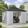 Sunjoy Alu/Stahl Gartenhaus RIGA - 302cm x 386cm, grau Discount