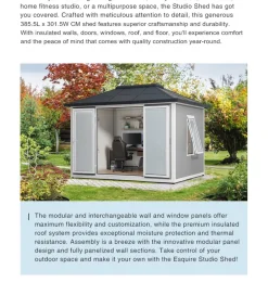 Sunjoy Alu/Stahl Gartenhaus RIGA - 302cm x 386cm, grau Discount