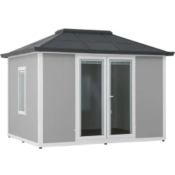 Sunjoy Alu/Stahl Gartenhaus RIGA - 302cm x 386cm, grau Discount