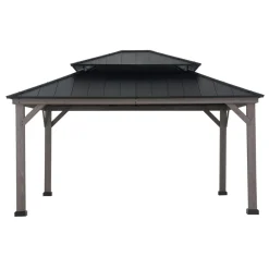 Sunjoy Pavillon Zedernholz Gazebo RYSY - 390cm x 450cm, schwarz Hot