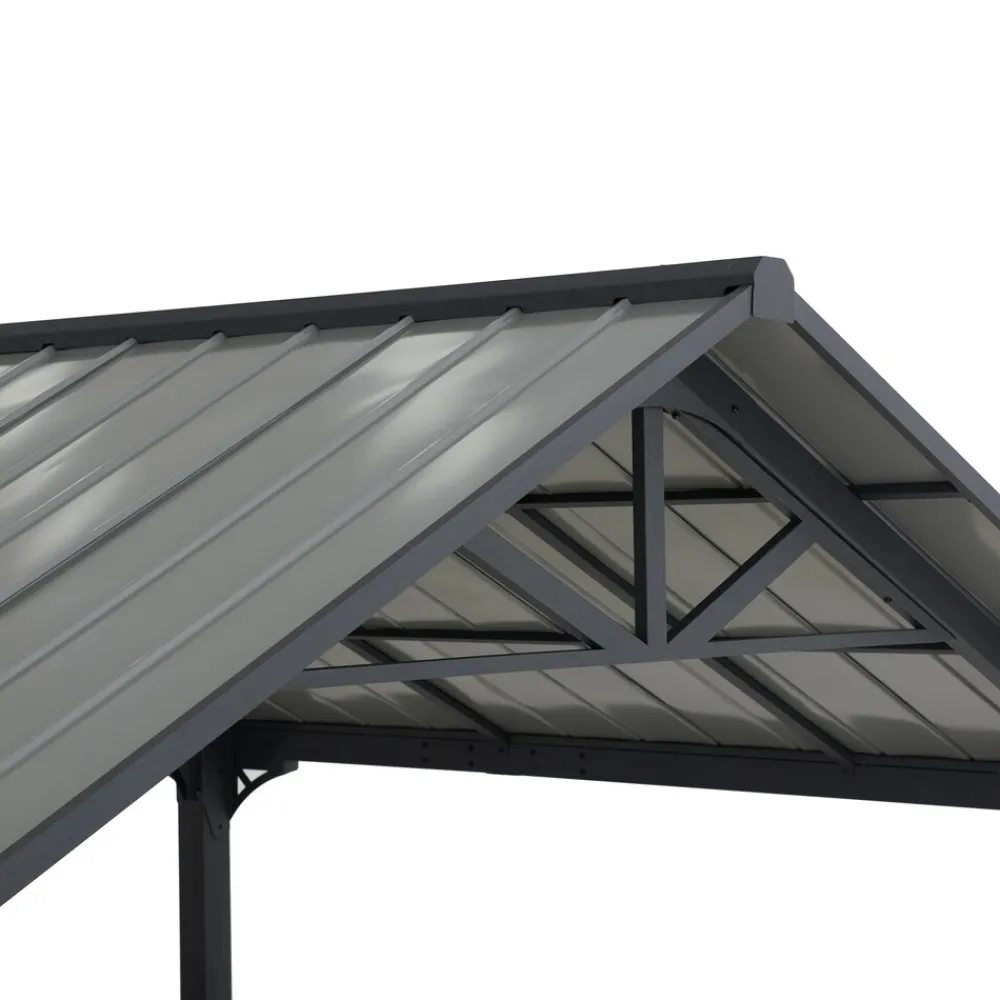 Stahl Carport EIGER - 367cm x 610cm, grau ^ Sunjoy Sale