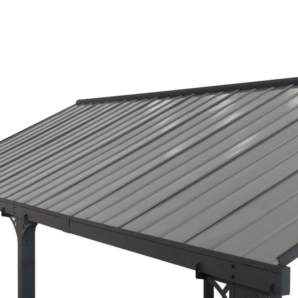 Stahl Carport EIGER - 367cm x 610cm, grau ^ Sunjoy Sale