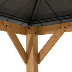 Sunjoy Zedernholz Gazebo TRIVOR - 390cm x 450cm, anthrazit New