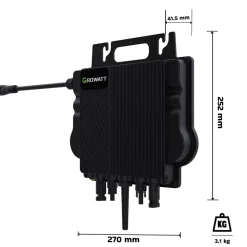 ® 1840W Balkonkraftwerk BIFAZIAL FULLBLACK komplett Steckdose GROWATT NEO-800M-X Wechselrichter, PV Solaranlage Komplettset,4x460W Glas-Glas Bifacial Solarmodule, 5m Kabel,4x2,5m Solarkabel ^ SUNNIVA Outlet