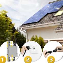 ® 1840W Balkonkraftwerk BIFAZIAL FULLBLACK komplett Steckdose DEYE 1600 Watt Wechselrichter, Solaranlage Komplettset, 4x 460W N-Type Glas-Glas Bifacial Solarmodule, 5m Kabel, 4x 2.5m Solarkabel ^ SUNNIVA New