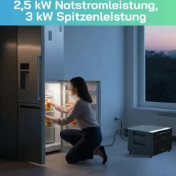 ® 2000W Balkonkraftwerk mit 2,56 kWh Speicher MARSTEK Venus D, BIFAZIAL FULLBLACK komplett Steckdose, PV Solaranlage Komplettset mit Solarspeicher, 4x 500W N-Type Glas Bifacial Module ^ SUNNIVA Outlet
