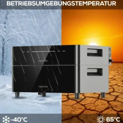® 2000W Balkonkraftwerk mit 2,56 kWh Speicher MARSTEK Venus D, BIFAZIAL FULLBLACK komplett Steckdose, PV Solaranlage Komplettset mit Solarspeicher, 4x 500W N-Type Glas Bifacial Module ^ SUNNIVA Outlet