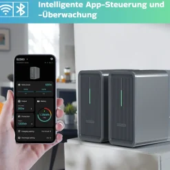 SUNNIVA ® 3000W Balkonkraftwerk mit 6,72 kWh Speicher MARSTEK 3x B2500-D, BIFAZIAL FULLBLACK komplett Steckdose, PV Solaranlage Komplettset mit Solarspeicher, 6x 500W N-Type Glas Bifacial Module Best