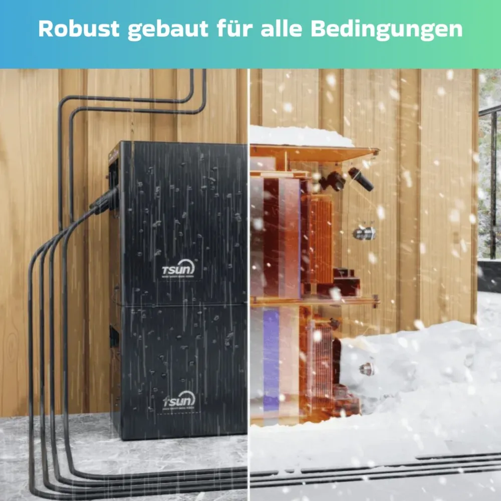 SUNNIVA ® 2000W Balkonkraftwerk mit 4,02 kWh Speicher TSUN SOLARCAN TSOL-DCU2000Lite, BIFAZIAL FULLBLACK komplett Steckdose, PV Solaranlage Komplettset mit Solarspeicher, 4x 500W Glas-Bifacial Discount