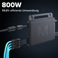 ® 3680W Balkonkraftwerk mit 8,96 kWh Speicher Marstek 4x B2500-D, BIFAZIAL FULLBLACK komplett Steckdose, PV Solaranlage Komplettset mit Solarspeicher, 8x 460W N-Type Glas-Glas Bifacial Module ^ SUNNIVA Best