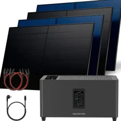 ® 2000W Balkonkraftwerk mit 2,56 kWh Speicher MARSTEK Jupiter C + Plus, BIFAZIAL FULLBLACK komplett Steckdose, PV Solaranlage Komplettset mit Solarspeicher, 4x 500W N-Type Glas Bifacial ^ SUNNIVA Clearance