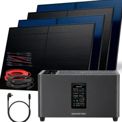 ® 2000W Balkonkraftwerk mit 2,56 kWh Speicher MARSTEK Jupiter C + Plus, BIFAZIAL FULLBLACK komplett Steckdose, PV Solaranlage Komplettset mit Solarspeicher, 4x 500W N-Type Glas Bifacial ^ SUNNIVA Clearance