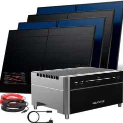 ® 2000W Balkonkraftwerk mit 2,12 kWh Speicher MARSTEK Venus A, BIFAZIAL FULLBLACK komplett Steckdose, PV Solaranlage Komplettset mit Solarspeicher, 4x 500W N-Type Glas Bifacial Module ^ SUNNIVA