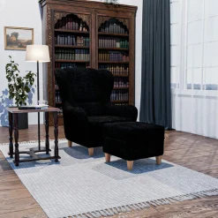 Supellex Sofia Ohrensessel mit Hocker | Design Vienna Schwarz Sale