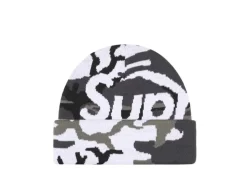 Supreme Camo Big Logo Beanie Snow Camo