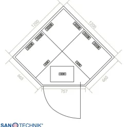Sanotechnik SUPREME Infrarotkabine 2 Pers. 120x120x190 cm (Bausatz) Sale