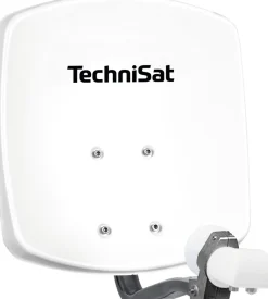 DIGIDISH 33 | Sat-Schüssel mit Twin-LNB & Wandhalterung, 2 TN polarweiß ^ Technisat Best